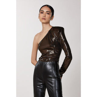 Patrizia Pepe Brown Acetate Tank Tops