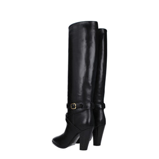 Celine Black Leather High Heel Boots