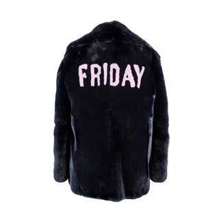 Alberta Ferretti Blue Rabbit Fur Full-Length Jacket