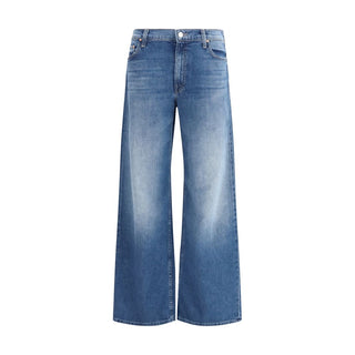 Mother Denim Blue Cotton Flared Jeans
