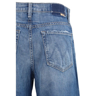 Mother Denim Blue Cotton Flared Jeans