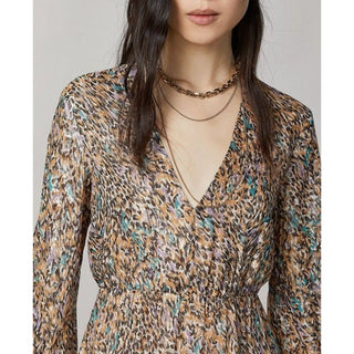 Patrizia Pepe Gold Silk Casual Dress
