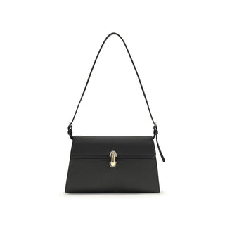 Savette Black Calf Leather Bos Taurus Shoulder Bag