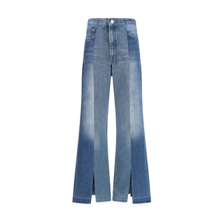 E.L.V. DENIM Blue Cotton Flared Jeans
