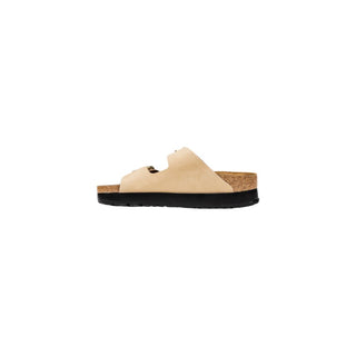 Birkenstock Beige Synthetic Platform Sandals