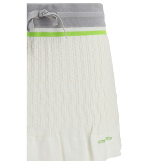 Casablanca White Cotton Mini Skirt