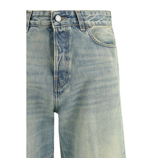 Haikure Blue Cotton Straight-Leg Jeans