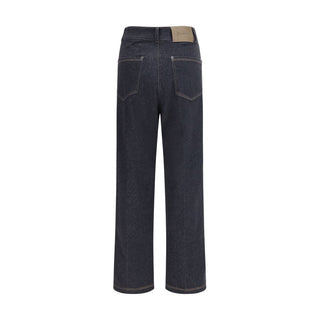 Max Mara Pure Blue Cotton Straight-Leg Jeans