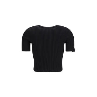 Courrèges Black Viscose T-Shirt