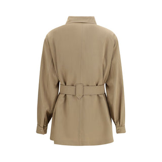Max Mara Brown Wool Oves Aries Sleeveless Jacket