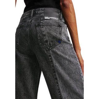 Karl Lagerfeld Black Cotton Relaxed Fit Jeans