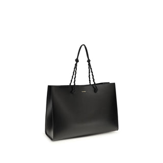 Jil Sander Black Calf Leather Bos Taurus Shoulder Bag