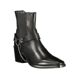Cafenoir Black Leather Women Ankle Boot