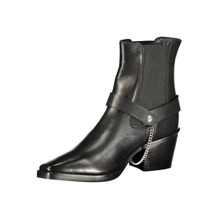 Cafenoir Black Leather Women Ankle Boot