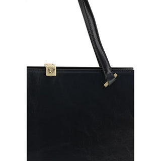 Versace Black Calf Leather Bos Taurus Shoulder Bag