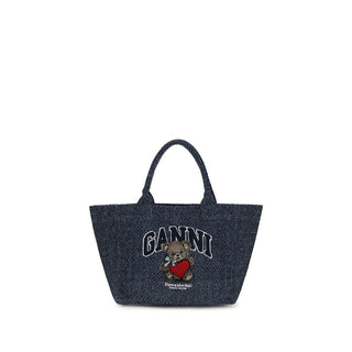 Ganni Blue Cotton Shoulder Bag