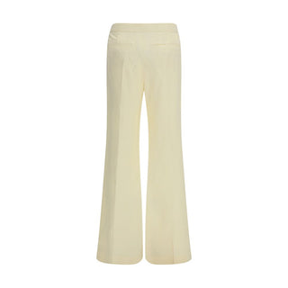 Max Mara Beige Viscose Flared Pants