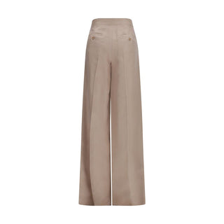Max Mara Beige Silk Casual Pants