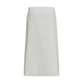 RIER White Cotton Midi Skirt
