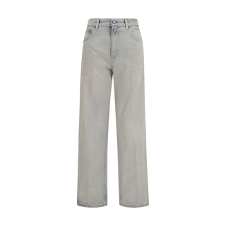 Haikure Blue Cotton Relaxed Fit Jeans