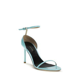 Tom Ford Blue Calf Leather Bos Taurus Stiletto Heel Sandals