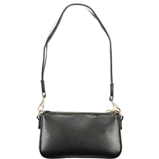 Mario Valentino Nero Poliuretano Women's Handbag with Adjustable Shoulder Strap
