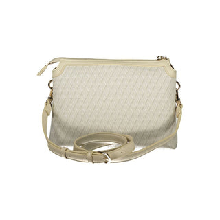 Mario Valentino Beige Polyurethane Women's Bag with Adjustable Shoulder Strap