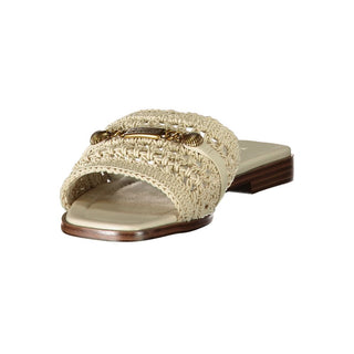 Twinset Beige Leather Women's Sandal