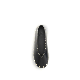 Ganni Black Polyurethane Ballet Flats