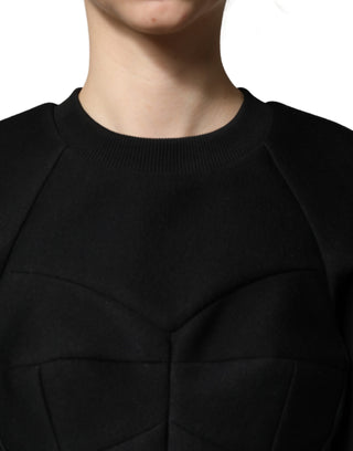 Philosophy Black Cropped ZipperBack Sweatshirt Sweater