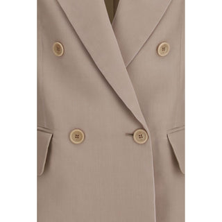 Max Mara Beige Silk Blazer