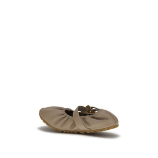 Balmain Beige Lamb Ovis Aries Ballet Flats