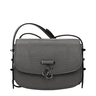 Jimmy Choo Gray Leather Shoulder Bag