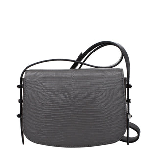 Jimmy Choo Gray Leather Shoulder Bag