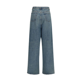 Maison Margiela Blue Cotton High-Waisted Jean