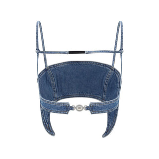 Marine Serre Blue Denim Shirt