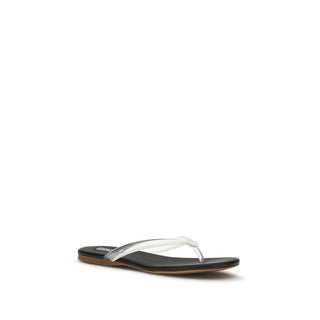 Senso Black Calf Leather Bos Taurus Flip-Flop Sandals
