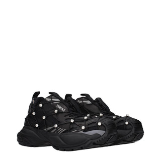 Versace Black Fabric Chunky Sneakers