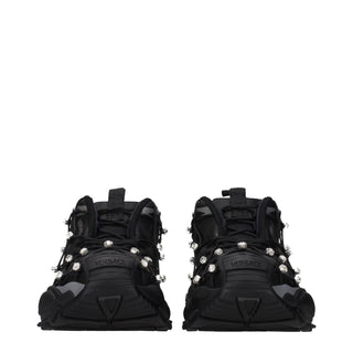 Versace Black Fabric Chunky Sneakers