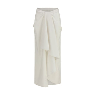 Givenchy White Wool Oves Aries Long Skirt