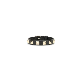 Valentino Garavani Black Calf Leather Bos Taurus Bracelet