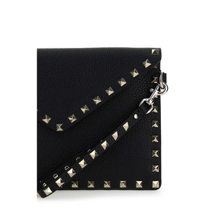Valentino Garavani Black Calf Leather Bos Taurus Clutch Bag