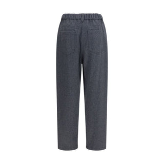 Brunello Cucinelli Gray Wool Oves Aries Casual Pants