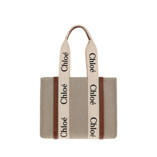 Chloé Beige Linen Handbag
