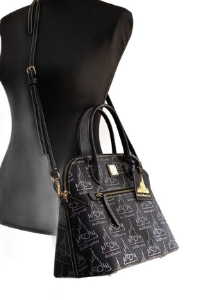 Dooney & Bourke Black Walt Disney World 50th Anniversary Leather Satchel Handbag