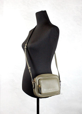 Burberry Small Branded Dark Fern Green Grainy Leather Camera Crossbody Bag