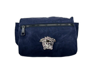 Versace Medusa Navy Nylon Belt Bag Waist Fanny Pack Purse