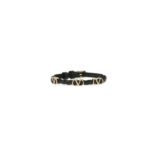 Valentino Garavani Black Calf Leather Bos Taurus Bracelet
