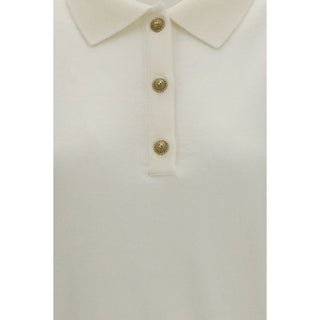 Balmain White Wool Oves Aries Polo Shirt