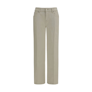 7FOR Beige Cotton Straight-Leg Jeans